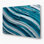 Art mural horizontal rayé en céramique bleu clair gris céruléen