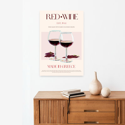 Greek Red Wine by Nazma Khokhar - Wrapped Canvas Print