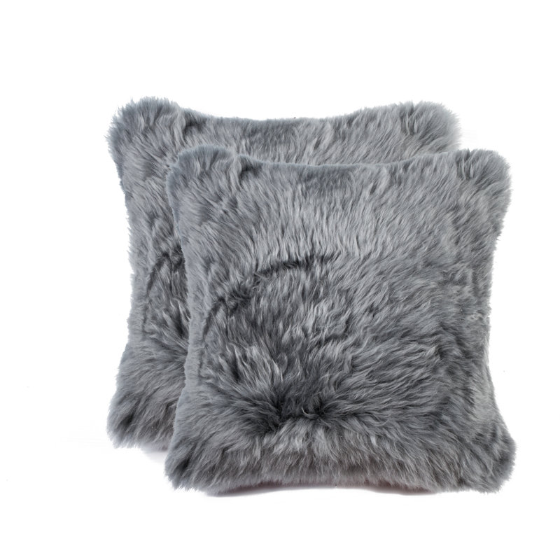 Housse et insert de coussin carré 100% laine , Gris