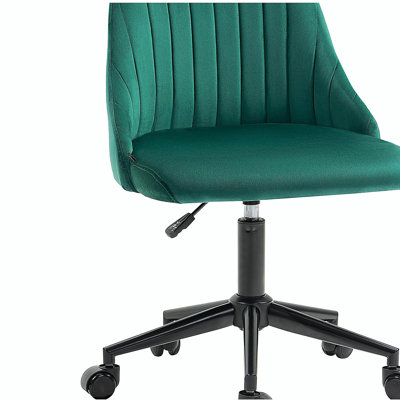Chaise de bureau d'ordinateur en velours pivotant en forme de feston pour bureau à domicile ou chambre à coucher