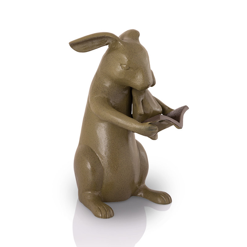 Rabbit Famiy Sharing a Story Garden Statue