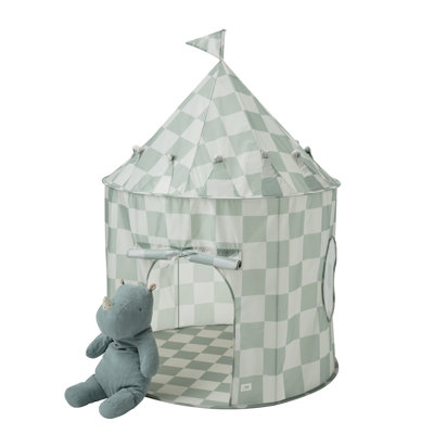 3 Sprouts Recycled Fabric Play Tent/checkerboard/green