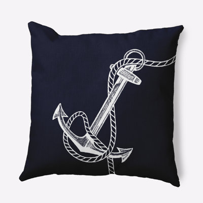 Nautical Nights Anchor & Rope Outdoor Pillow Cover & Insert