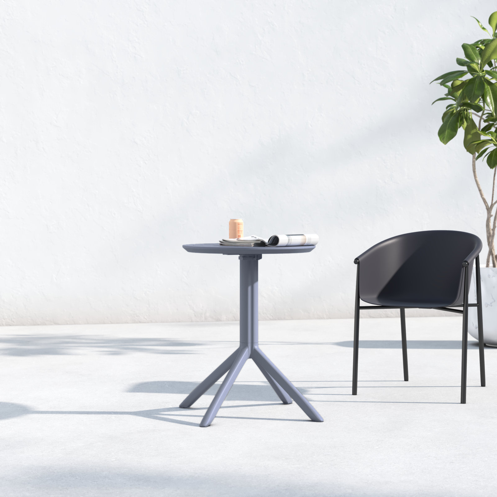 Elodie 24" Patio Bar Table, Dark Gray, 29.5" H x 23.6" W x 23.6" L