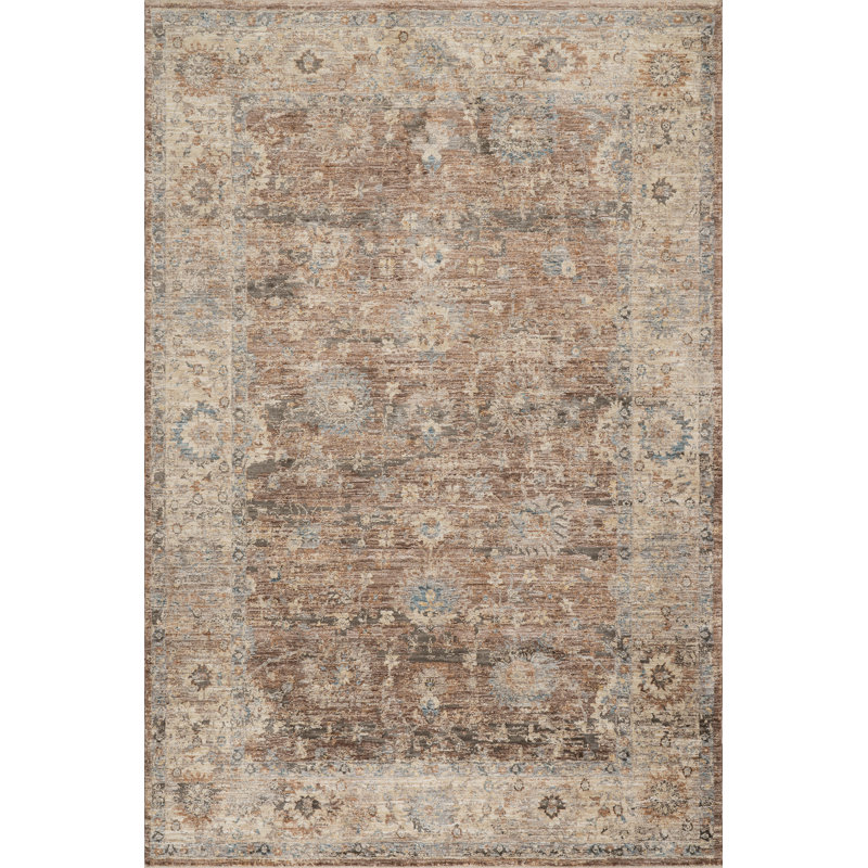 Zerivah Traditional Vintage Floral Area Rug, Rectangle 6'7" x 9'