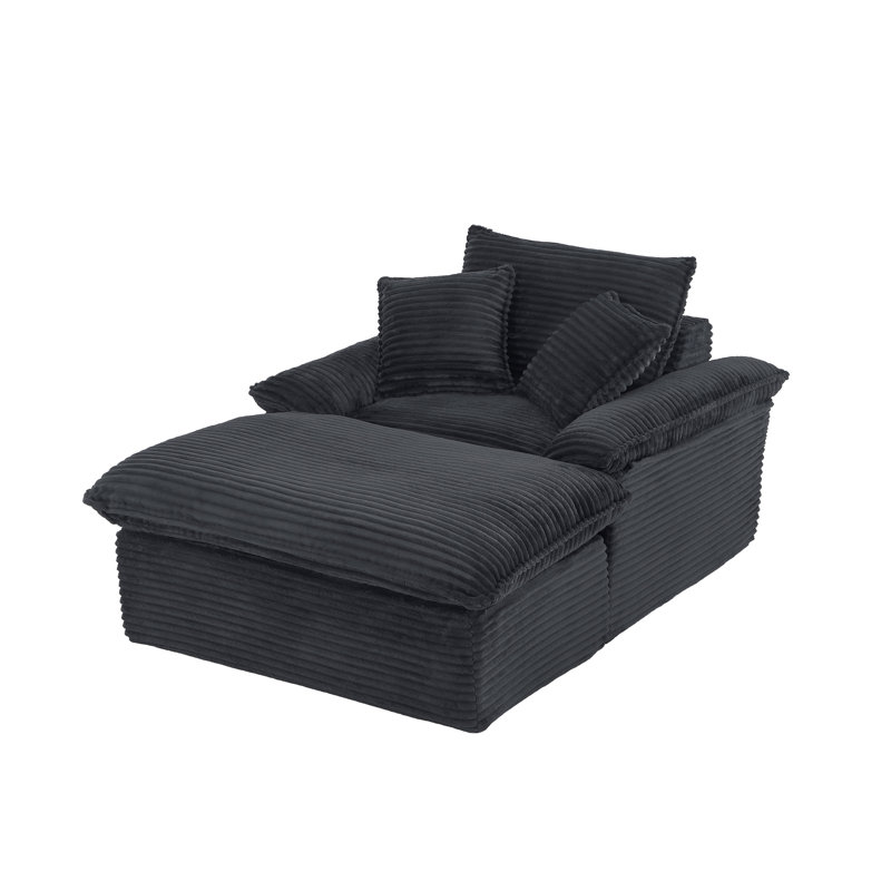 Accent Armchair With Ottoman, Dark Gray