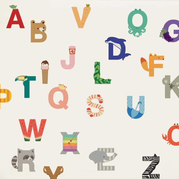 Animal Alphabet ABC Kids Wall Stickers Wall Decals Peel & Stick