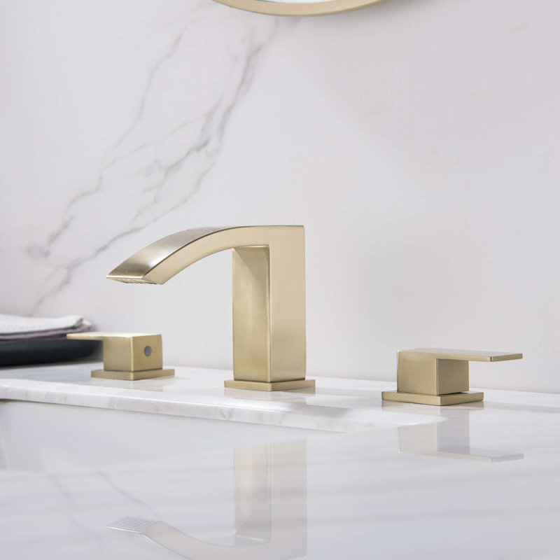 Widespread 2-handle Bathroom Faucet, Brushed Gold