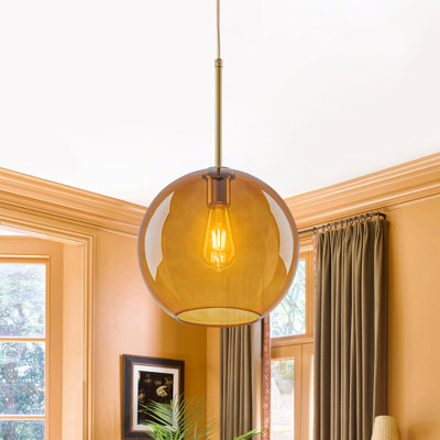 Honorius 1-Light Glass Globe Single Pendant