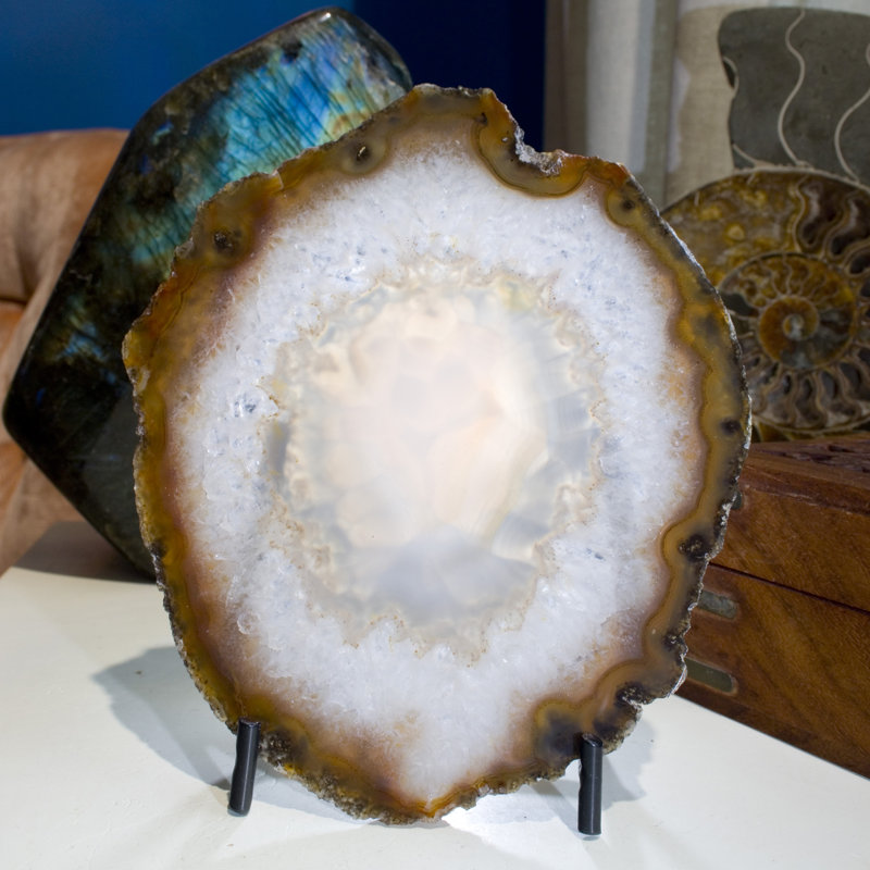 Picturesque Polished Thin Agate Plate