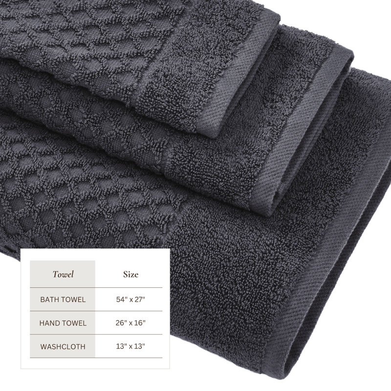 Ensemble de serviettes 100% coton ultra doux et absorbant, Bleu pierre, Ensemble de serviettes 6 pièces