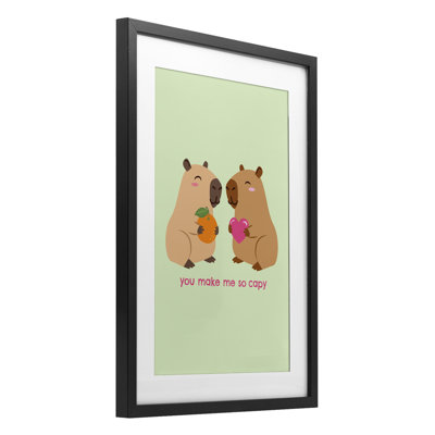 «You Make Me So Capy», reproduction sous verre encadrée, design par Emily Dumas