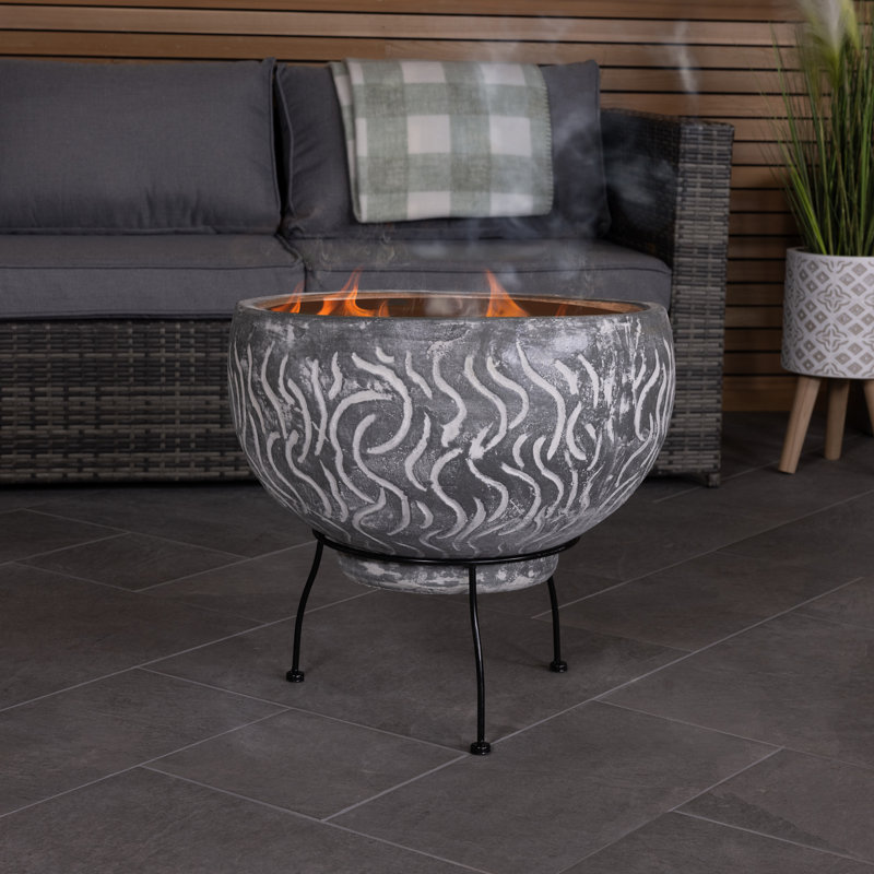Round Clay Wood Burning Smokeless Fire Pit