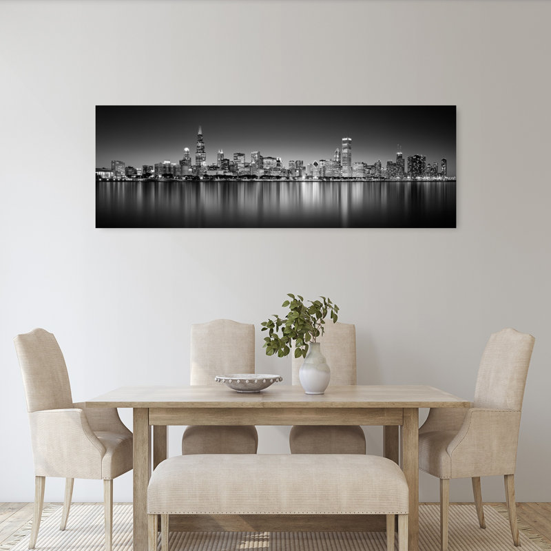 Reflet de gratte-ciels dans un lac, lac Michigan, composite numérique, Chicago, Cook County, Illinois, États-Unis, Abstract Contemporary Architecture City ...