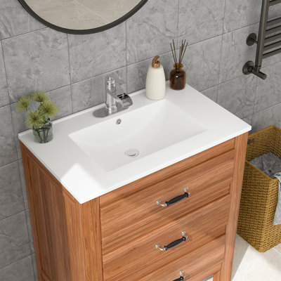 30.2'' Ceramic Single Bathroom Vanity Top with Sink