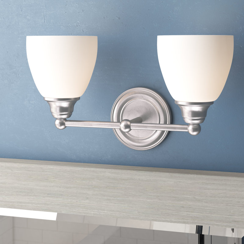 Éclairage de salle de bain à intensité variable 2 lumières Mayday, Nickel brossé
