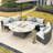 6 - Person Round Outdoor Dining Set With Cushions