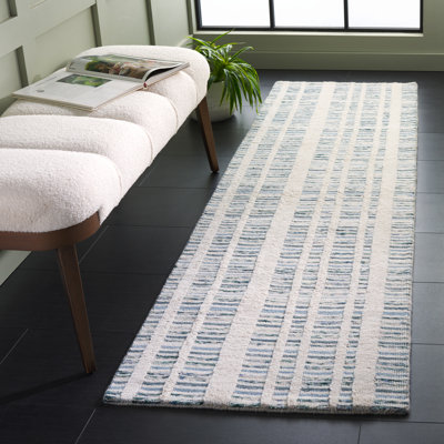 Tapis Fanechka 651 bleu sarcelle / ivoire