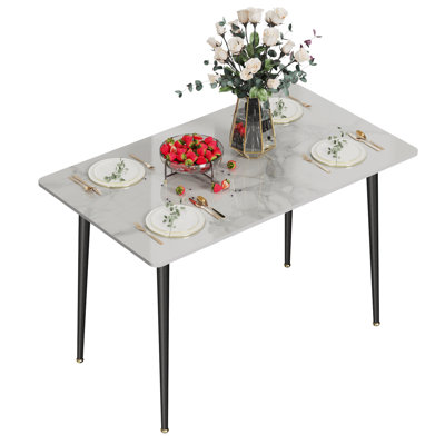 Funke Stone Top Metal Base Dining Table