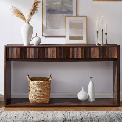 63" Farmhouse Console Table, Entryway Table with Drawers, Sofa Table for Living Room, Hallway, Foyer