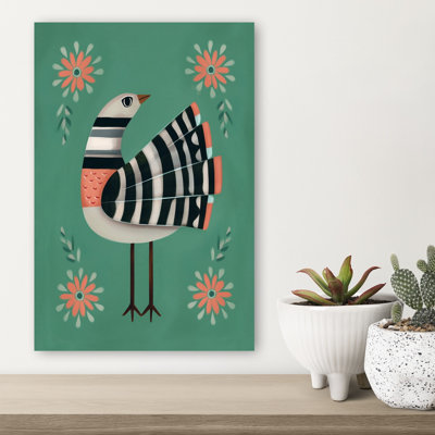 «Whimsical Teal Bird», impression d'art mural