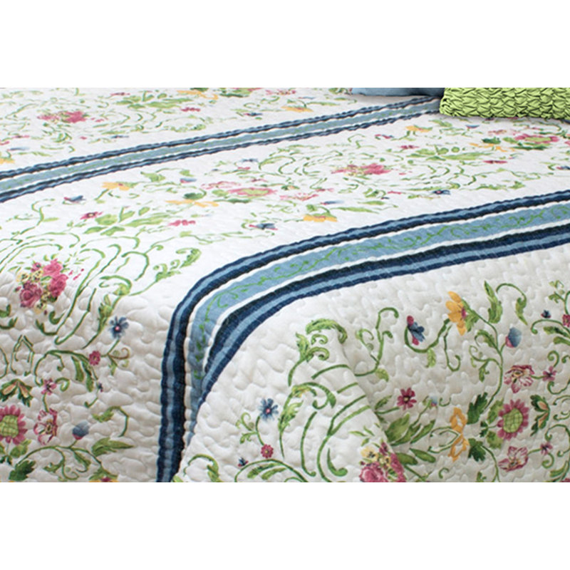 Luxury Bedding Collection Floral Quilt, Full/Double Quilt + 2 Shams