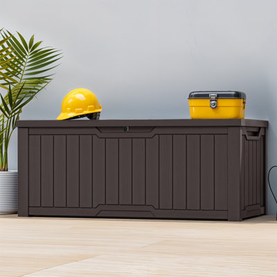 Edrosie Inc 121 Gallons Water Resistant Resin Lockable Deck Box