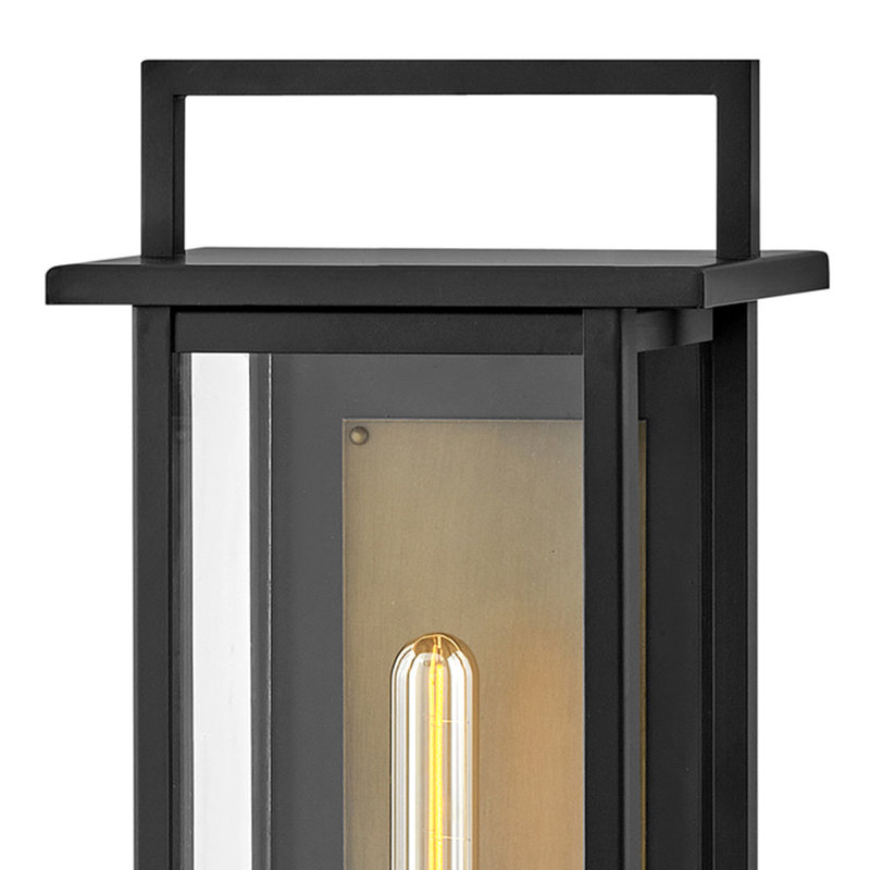 Langston Two-Tone Wall Mount Aluminum Outdoor Lantern, 18.3" H x 8.75" W x 6" D