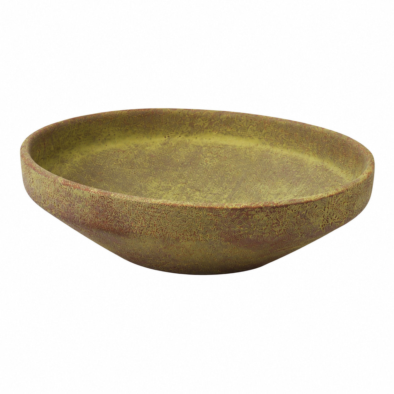 Cole and Grey Ceramic Washed Cream Large Decorative Bowl, Red
