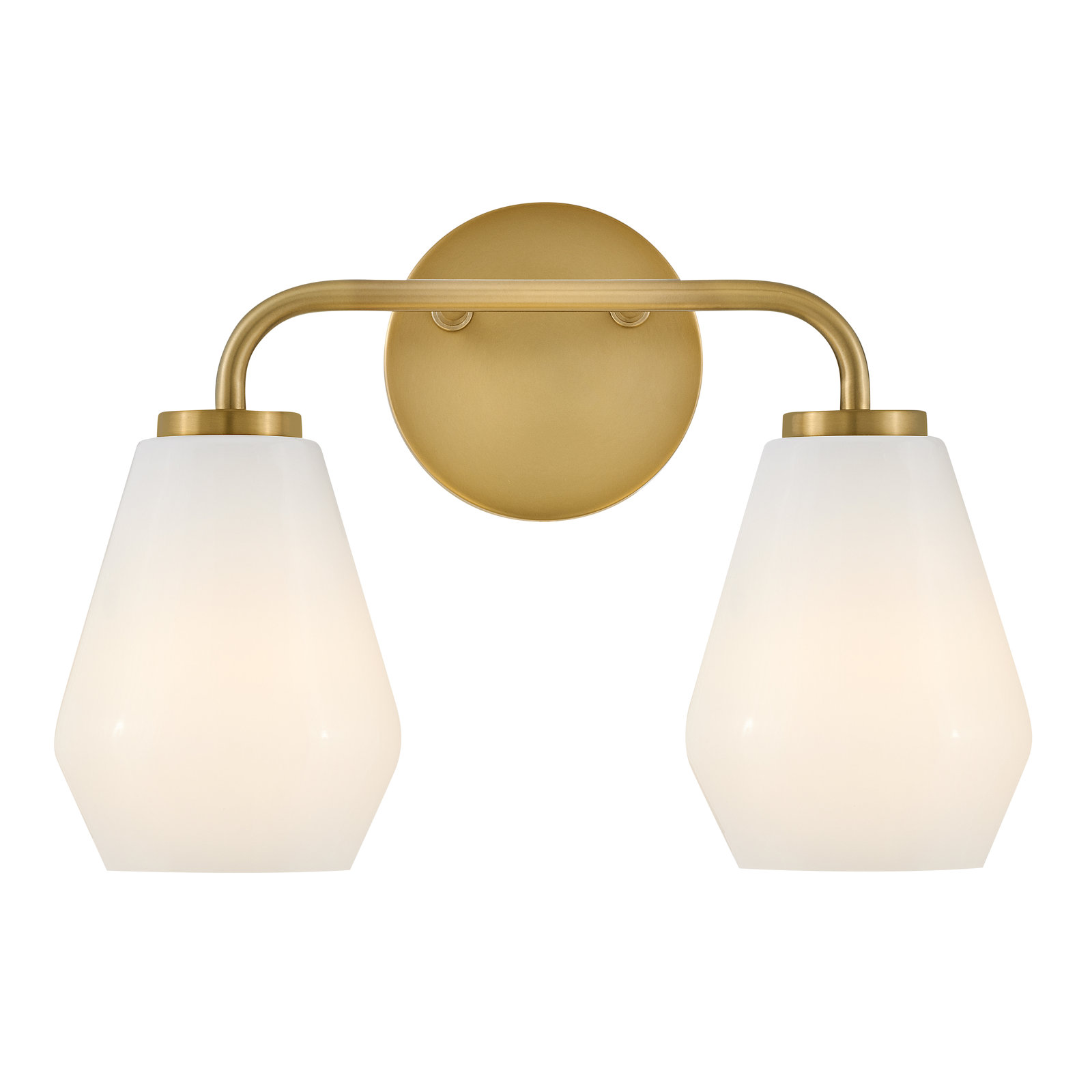 Cantera 2 Light Frosted Vanity Light, Lacquered Brass
