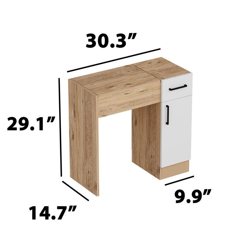 Miriah Vanity, White/Atlantic Pine