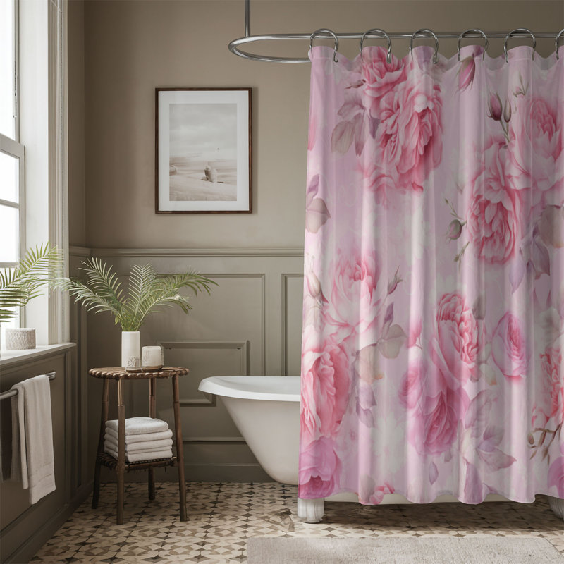 Rideau de douche Shabby Rose - Premium, H 74 po x l 71 po