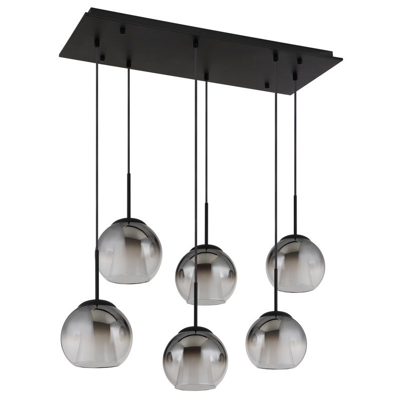 Decola 6 - Light Pendant, Matt black, Raunch colors