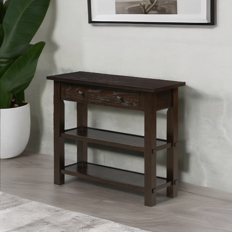 Console avec tiroir et tablettes, Espresso