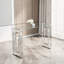 Console moderne: acier inoxydable robuste et surface en verre transparent