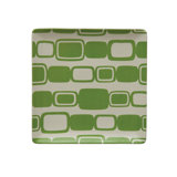 Stoneware Plate With Rectangle Pattern