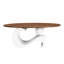 Table basse gigogne ovale blanche et ronde, design de luxe 19,69 po, stable