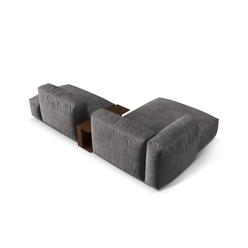 Bedar 2 Seater Velvet Corner Sofa , Grey