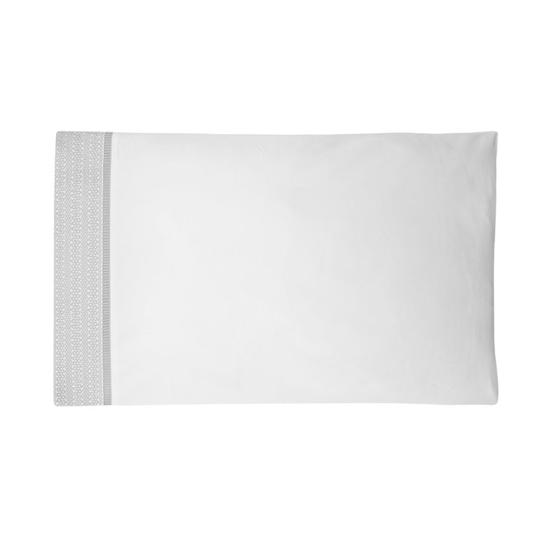 Windsor 100% Cotton Sateen pillowcases (pack 2 un), white-silver, King