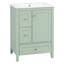 Meuble-lavabo moderne 24 po Fynley avec rangement réglable et bois d'hévéa