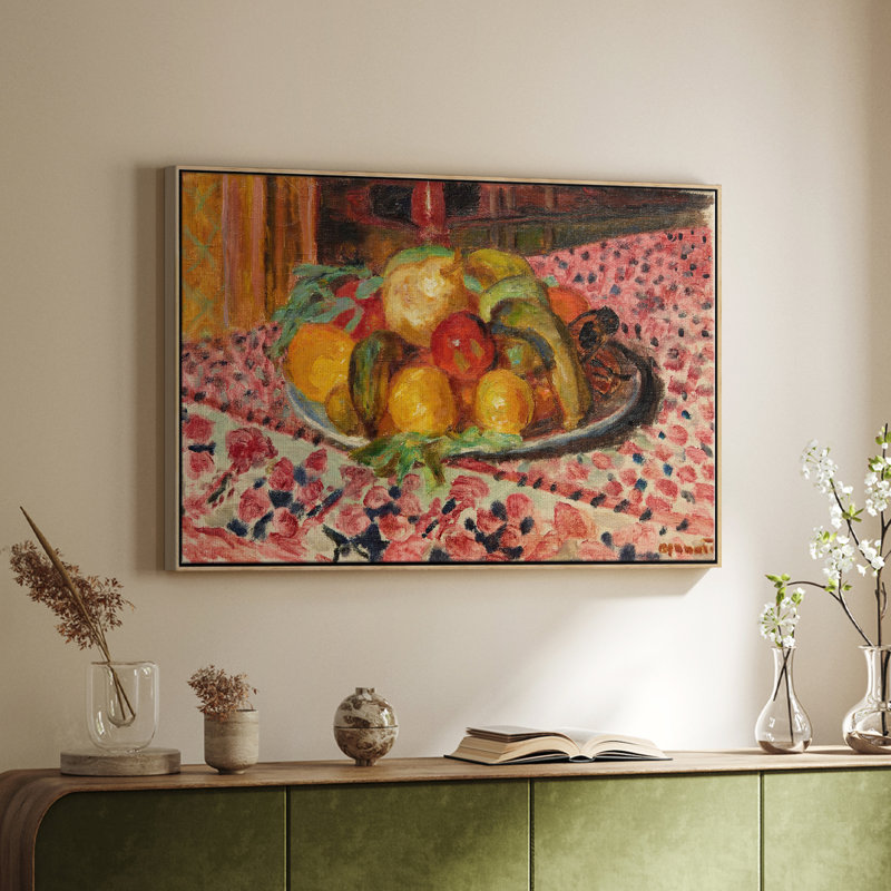 Botanique rétro - Liv, Toile encadrée noyer flottant, H 25 po x l 37 po x P 2 po