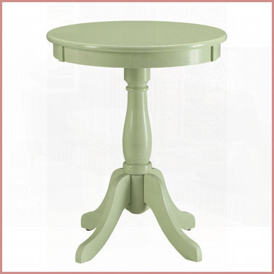 Table basse de style chalet jaune clair avec piédestal tourné - Stable Cozy Living