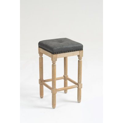 Ensemble de 2 tabourets de comptoir en bois touffeté 26 pouces