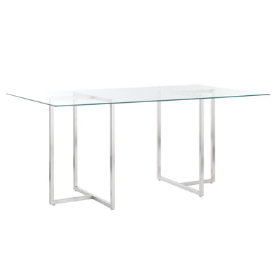Wadley Glass Top Metal Base Dining Table