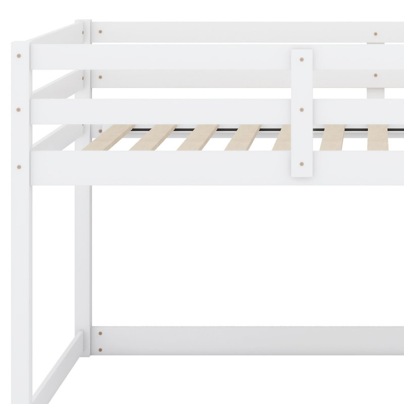 Lit superposé en bois avec échelle, Blanc