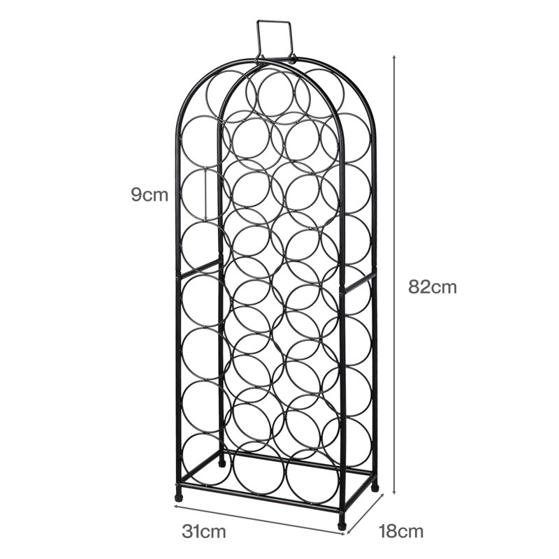 Wine Rack 23 Bottles Freestanding Storage Organiser Stand Home Black