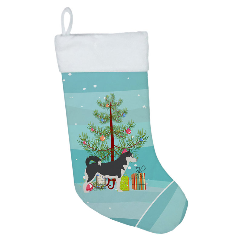 Chaussette de noël joyeux de noël, Husky sibérien