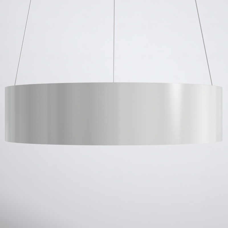 Romain 1 - Light LED Pendant, Brushed Aluminum, 4" H x 18" W x 18" D