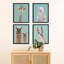 Chambre d'enfant - Pépinière de lama, girafe encadrée sur papier, impression de 4 pièces-97782453-97782454