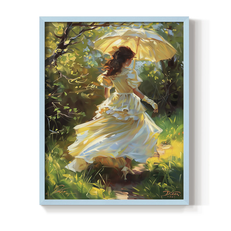 «WOMEN Series DCCCLXIV», reproduction encadrée - bois massif, H 11 po x l 9 po, Bleu
